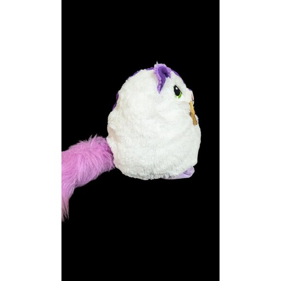 Misfittens Get Meowt! Purple & White Kitten Round Plush Toy Gold Bowtie 9" Adora - Picture 5 of 7